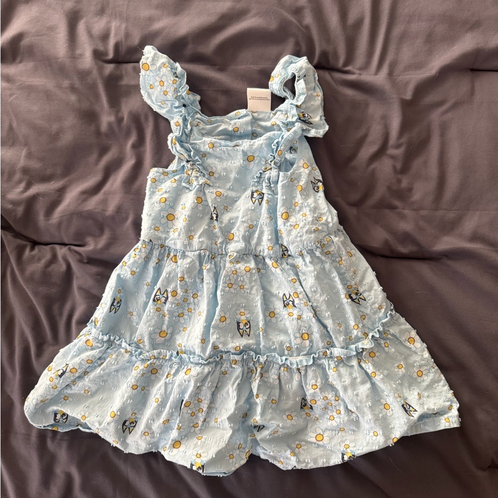 Toddler Girls 3T Bluey Dress with Ruffles